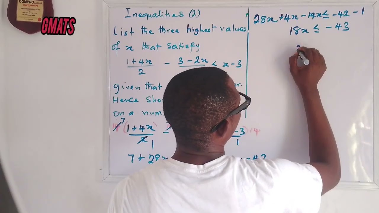 Inequalities | Finding the three highest values of x | GMats 