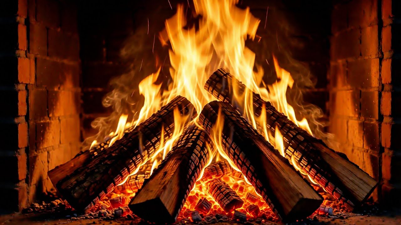 🔥 Cozy Fireplace Ambience with Crackling Fire Sounds | Relaxing & Calm Atmosphere - 4K