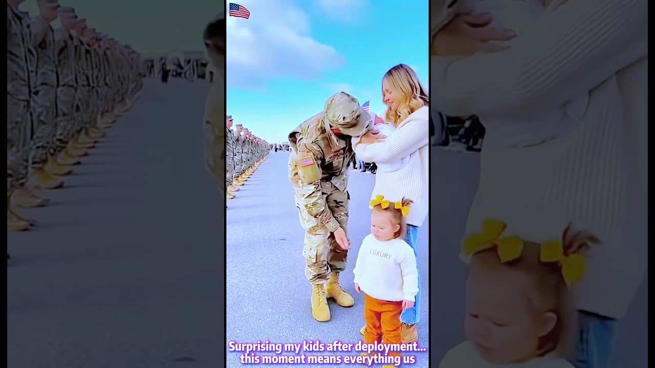 Surprising my kids after deployment&hellip;this moment means everything us 🥺💕#MilitaryReunion #DadIsHome