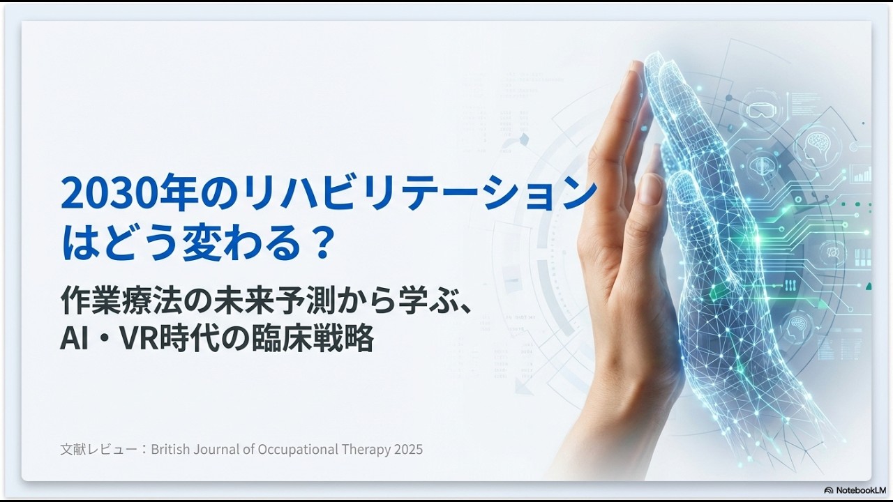 2030年のリハビリテーションはどう変わる？作業療法の未来予測から学ぶ、AI・VR時代の臨床戦略