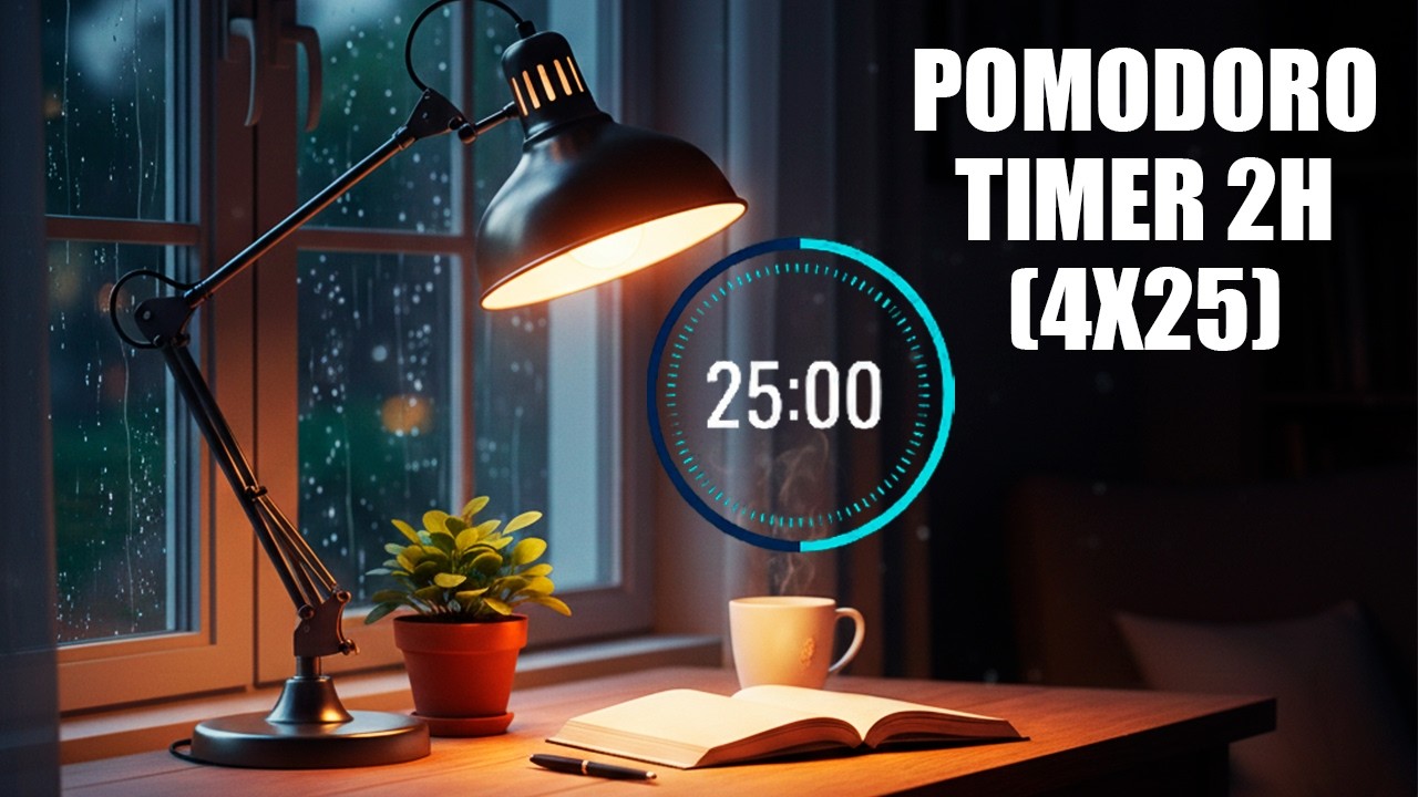 POMODORO TIMER 2H (4x25) 🧠 Deep Focus para TDAH y Concentración Extrema