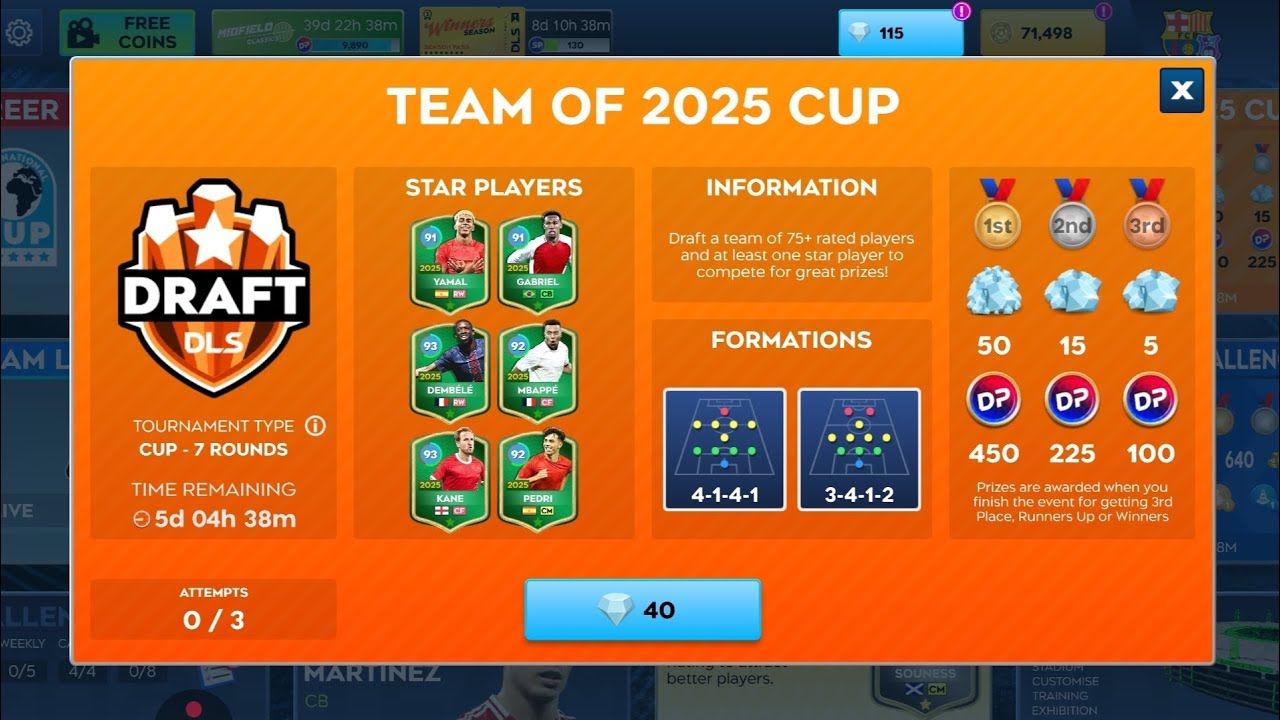DLS Team of 2025 Cup Draft 😱 | Best Star Players & Rewards | DLS 25