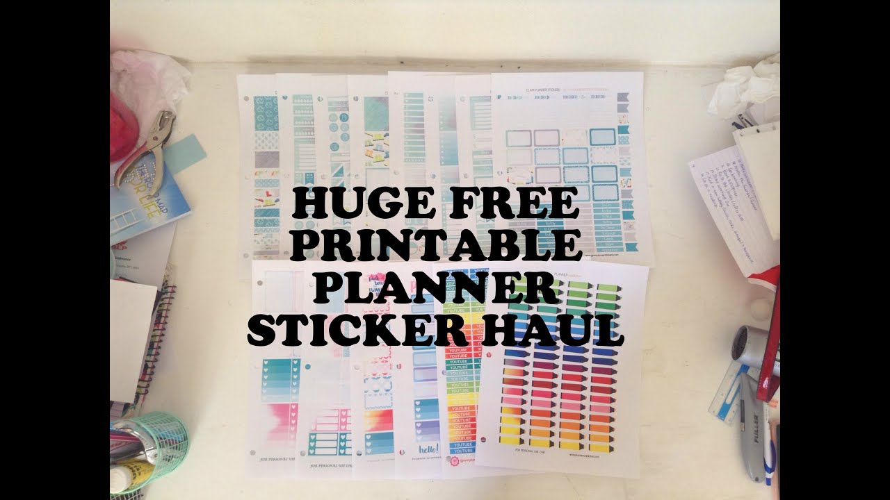 Huge Free Printable Planner Sticker Haul || Courtney Plans