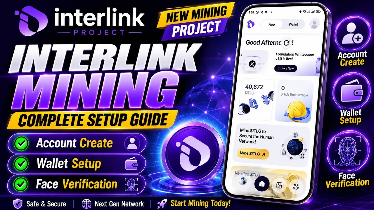 Interlink Mining Full Tutorial 🔥 | Complete Setup Guide | Wallet Setup & Face Verification (2026)
