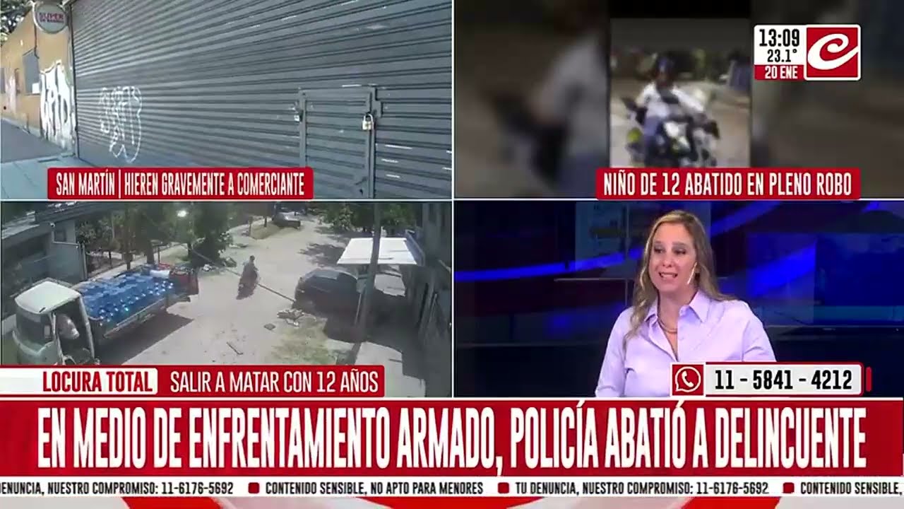 Ni&ntilde;o delincuente abatido: 12 a&ntilde;os y m&uacute;ltiples antecedentes
