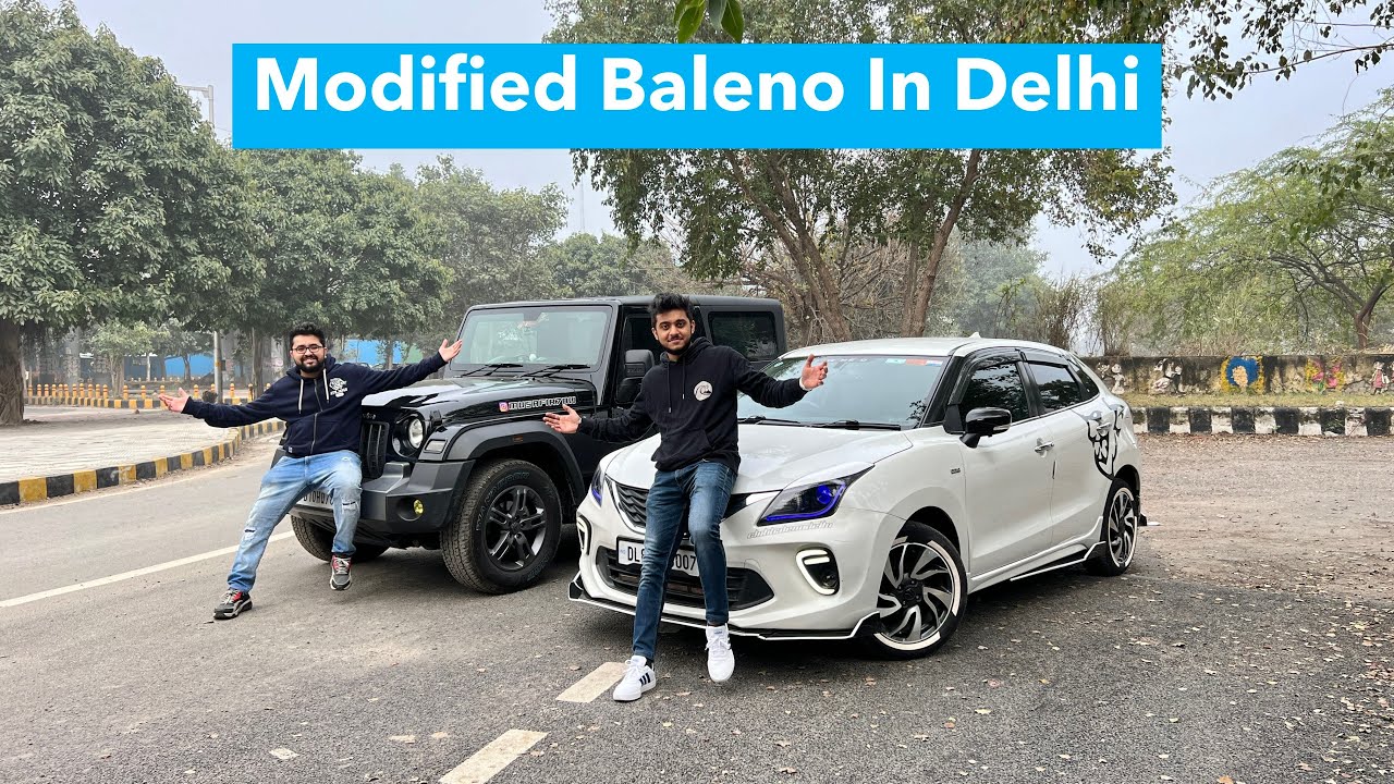 Modified Maruti Baleno In Delhi | Splitters | RGB Headlamps | Floating Drls | Audio Setup | Wrapping