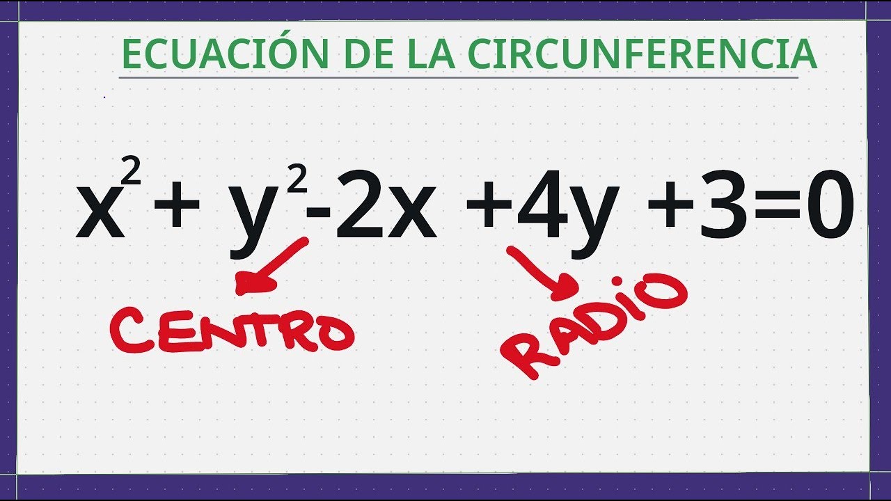 CENTRO y RADIO de la ecuación de una circunferencia-Ejercicio 3