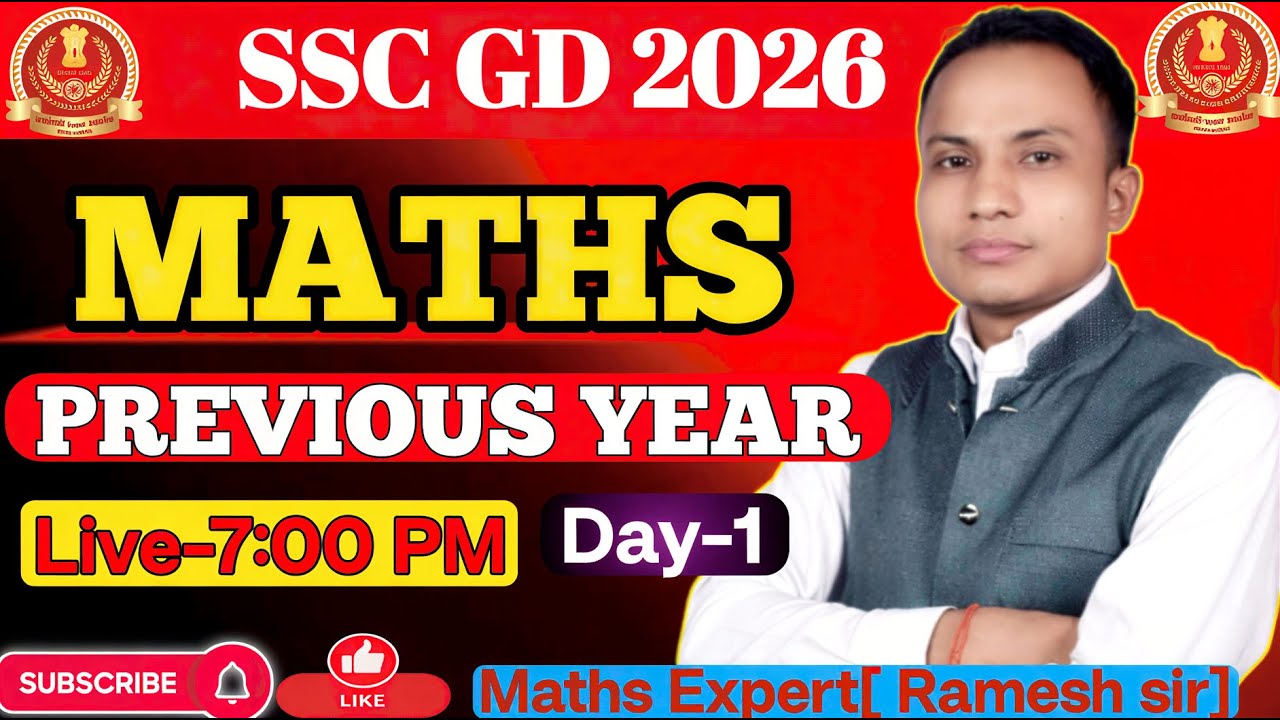 SSC GD Maths 2026  previous year questions Day 1 || by Ramesh sir || 