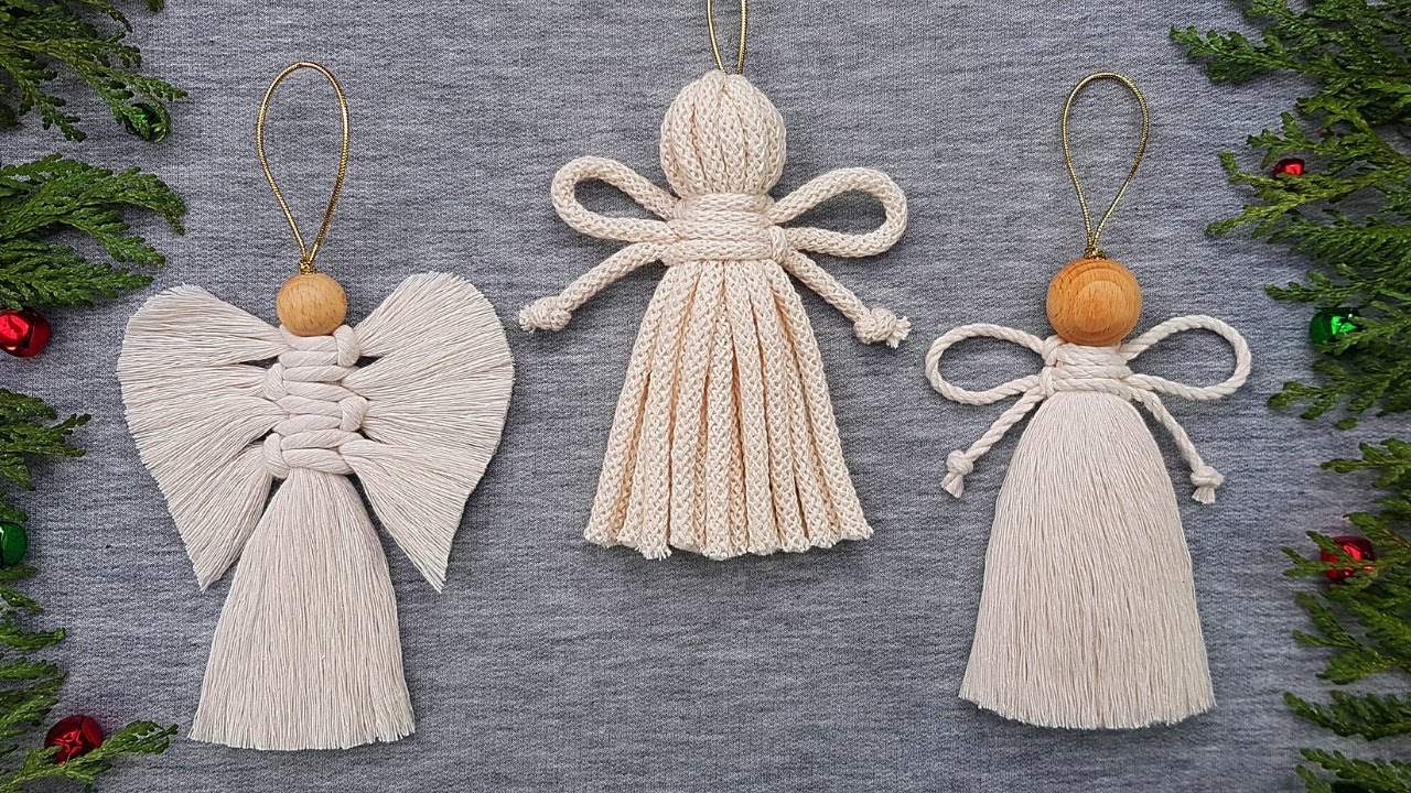 👼 DIY 3 fáciles ANGELES en MACRAME (paso a paso) | DIY 3 Easy Macrame Angels Tutorial Step by Step