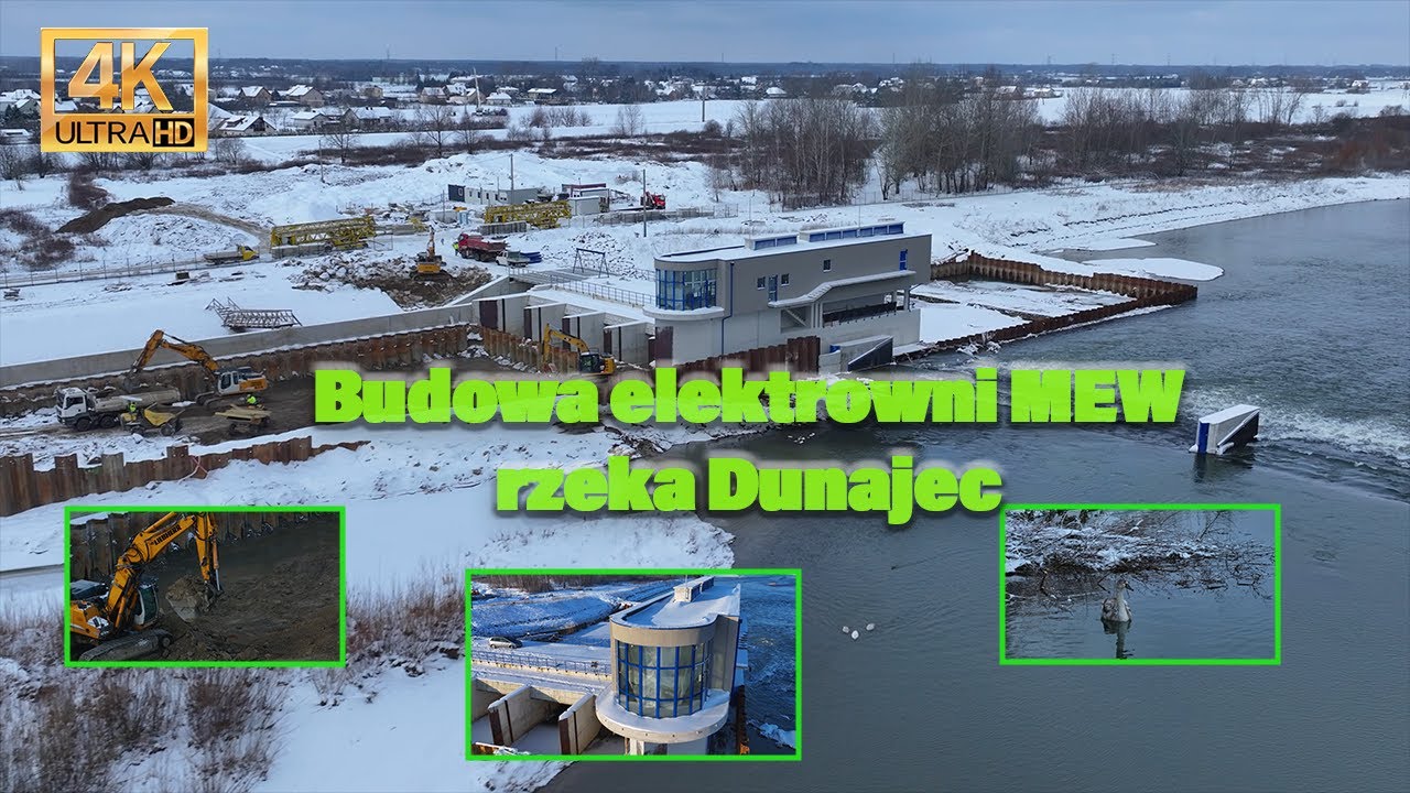 Budowa MEW w Ostrowie | Zima | Dunajec | Construction of Small Hydro electric Power Plant