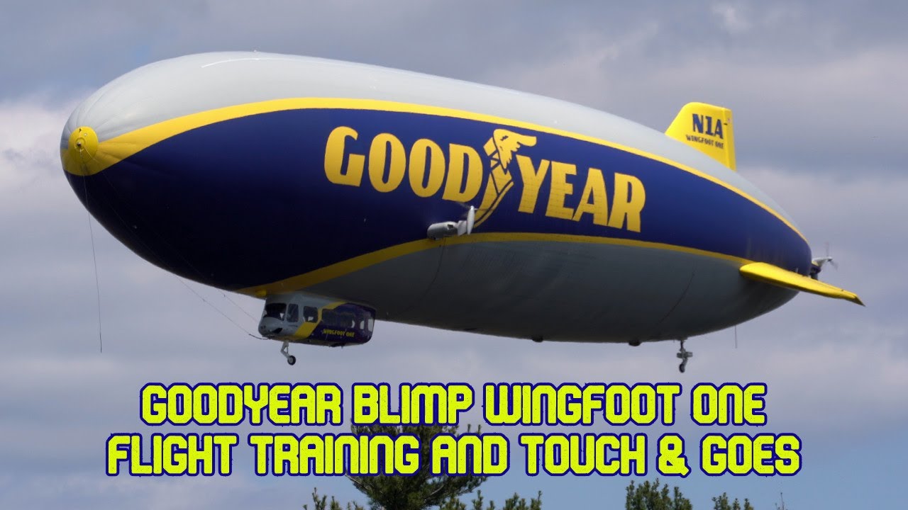 Goodyear Blimp Wingfoot One Flight Training & Touch & Goes at Wingfoot Lake with Simulated Emergency