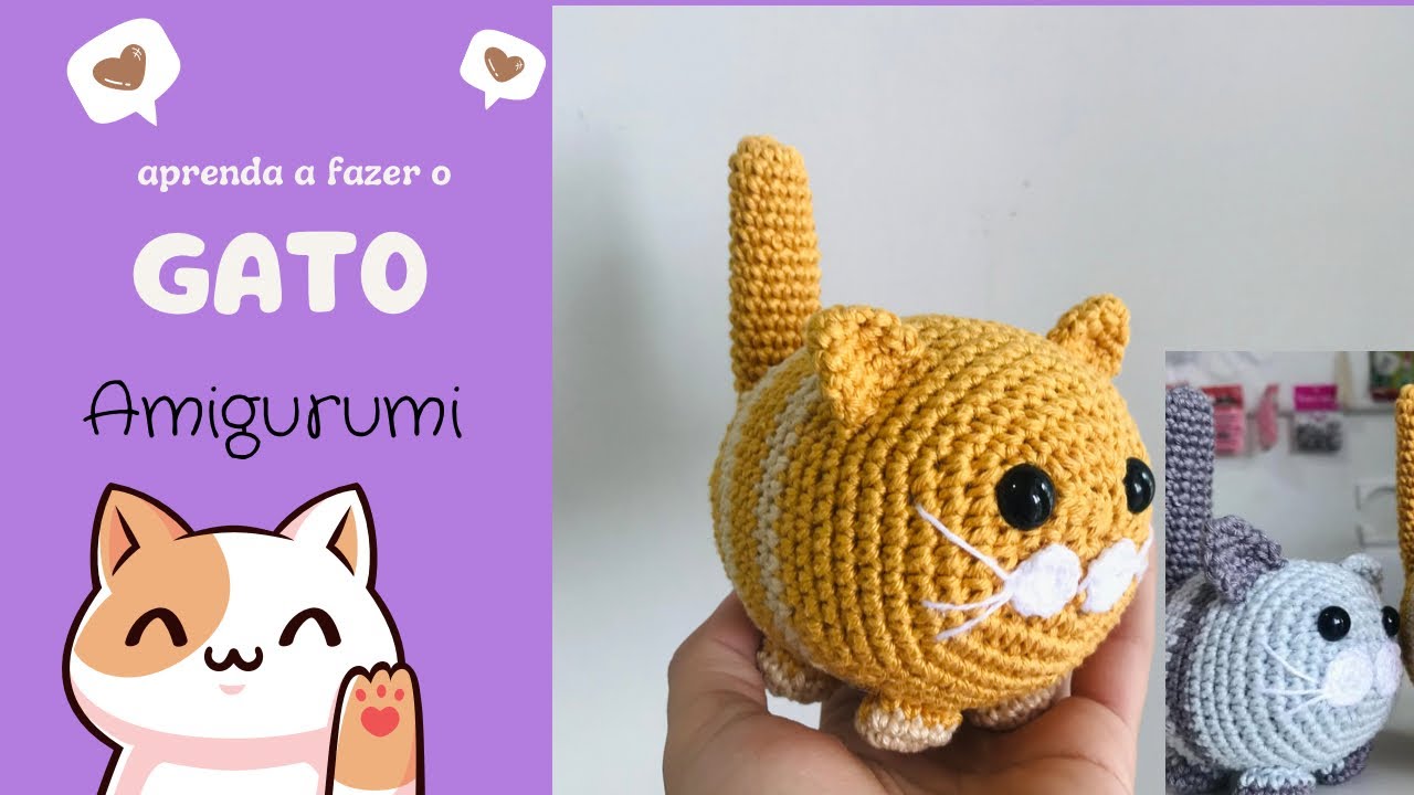 Gato de amigurumi passo a passo fácil