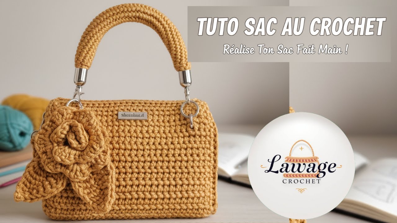 🧶 Tuto Complet : Fabrique un Sac Crochet Élégant avec Fleur 🌸 | Crochet Débutant à Avancé
