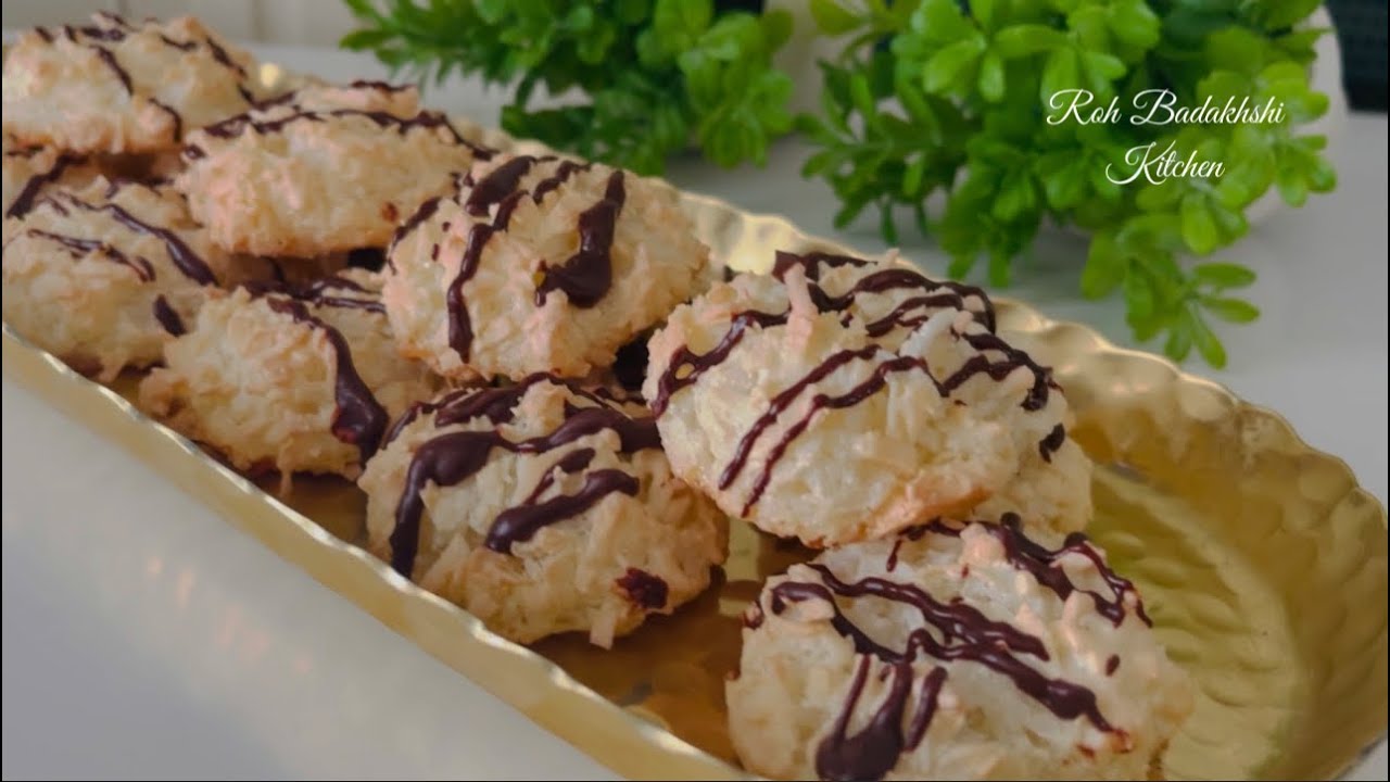 Coconut Macaroons/Coconut Cookies Recipe/کلچه نارگیلی/ ناریال آسان و با مواد کم که درهرخانه موجوداست