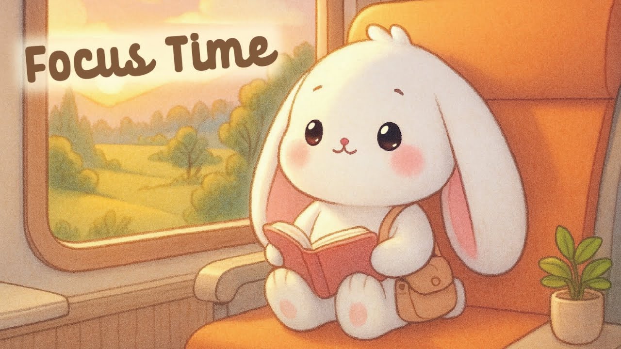 Focus Time Lofi 📚✨ 4 Hour Happy Cute Lofi 🎵 Bunny Lofi 🐰 relaxing music 🌲 [Lofi Hip Hop]