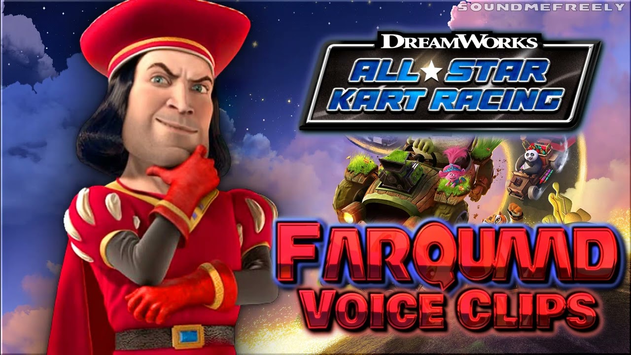 All Lord Farquaad Voice Clips • DreamWorks All-Star Kart Racing • Voice Lines 2023 (Piotr Michael)