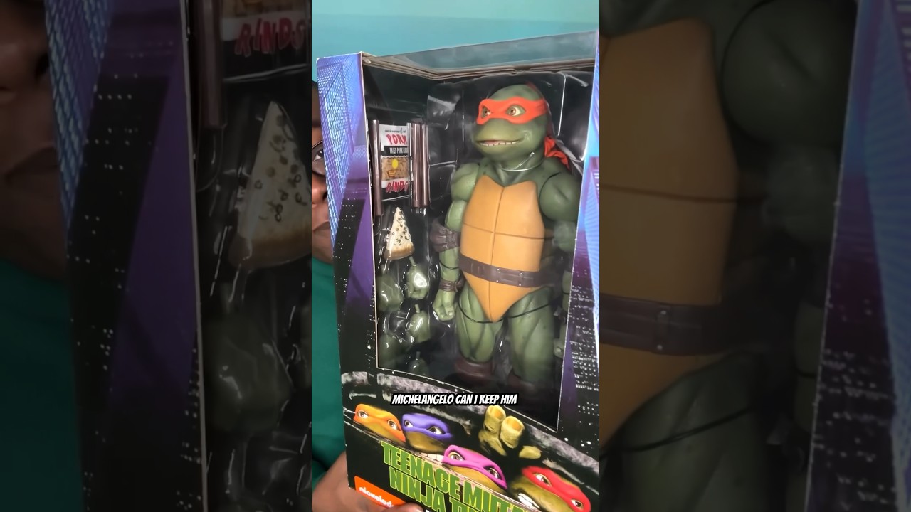 Giant Ninja Turtles 90s Movie Figures NECA Unboxing Leo&rsquo;s Leg #tmnt #ninjaturtles #unboxing #shorts
