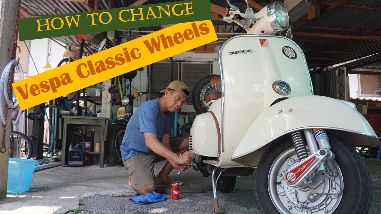 เปลี่ยนยางอะไหล่เวสป้า How to Change Vespa Wheels
