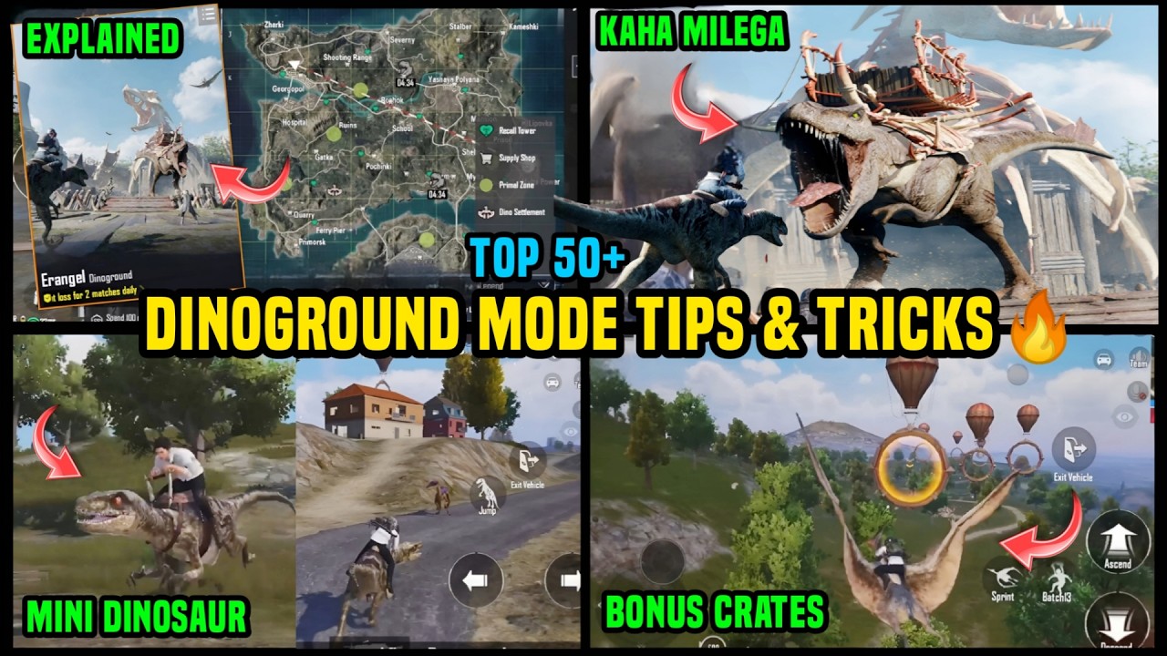 BGMI DINOGROUND MODE TIPS AND TRICKS / BGMI ME TREX DINOSAUR KAHA MILEGA / BGMI NEW MODE EXPLAINED