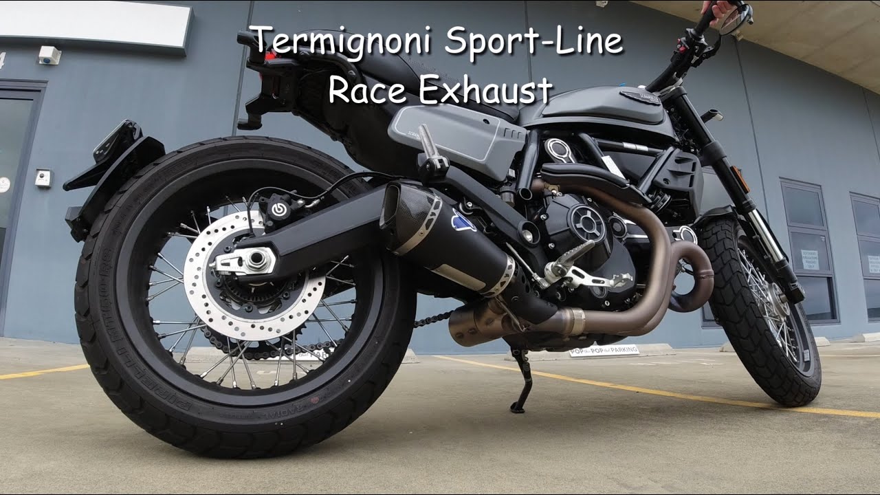 Ducati Scrambler Nightshift Stock Exhaust vs Termignoni Race Exhaust