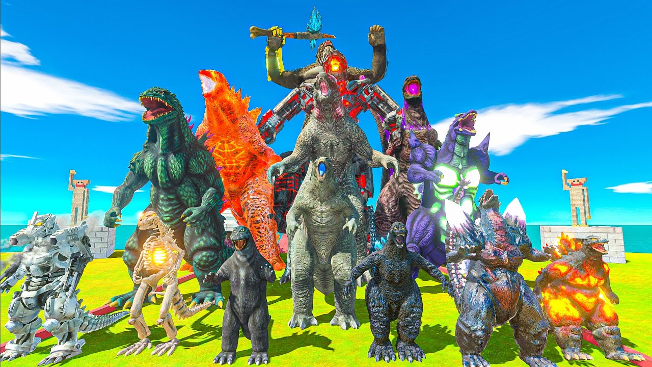 Kong x All Godzilla vs Red Itself Size Comparison - Animal Revolt Battle Simulator