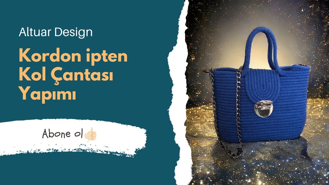 Kordondan kol çantası ölçülü/ hasır ip çanta /halat ip çanta /making a women's bag from cord