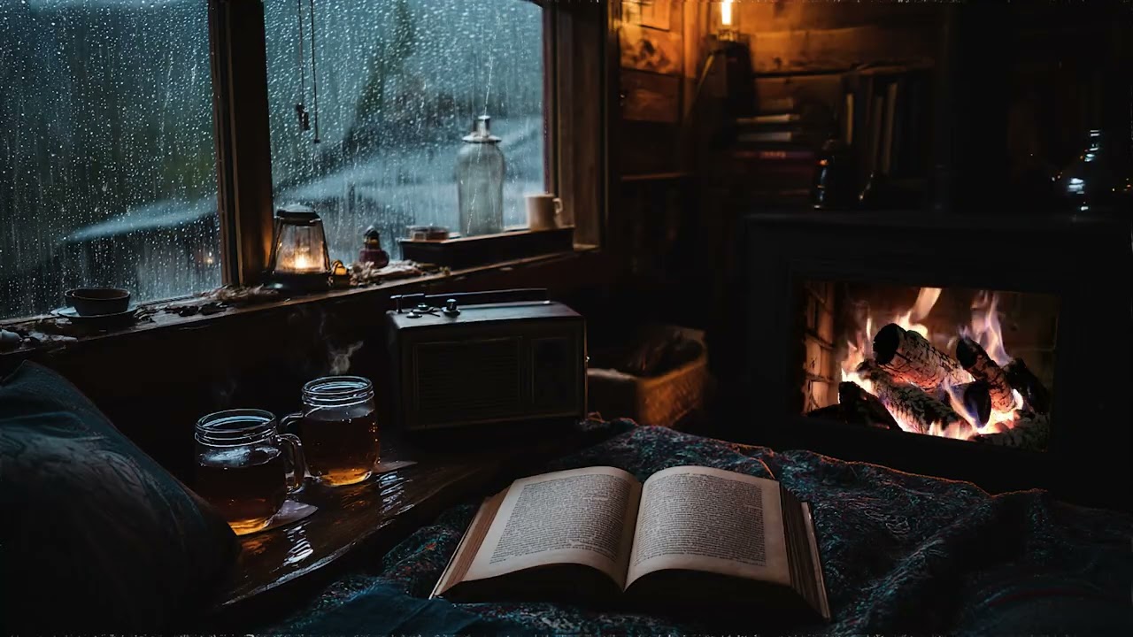 Calming Rain Sounds at a Mountain Cabin 🌧| Night Ambience for Deep Sleep & Relaxation