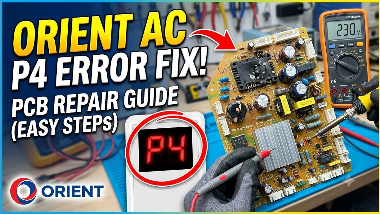 Orient DC inverter AC outdoor PCB P4 error - IPM FNA41560B2 change - PCB training center.