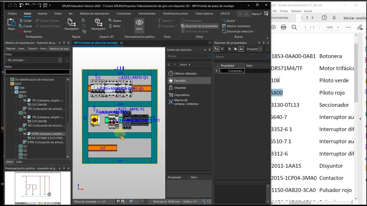 Cuadro en 3D (Propanel) con placa de montaje libre: Parte 1 con EPLAN