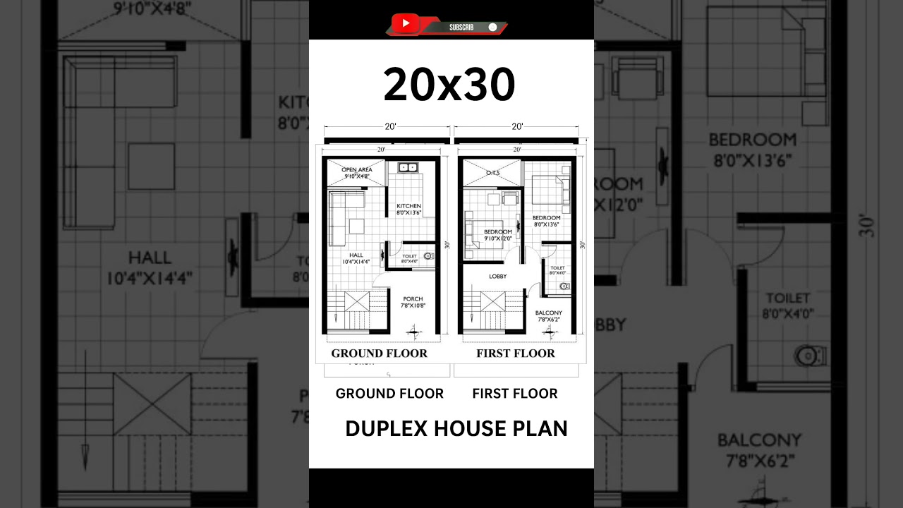 🏠 20x30 Duplex House Plan | 2BHK Modern Design
