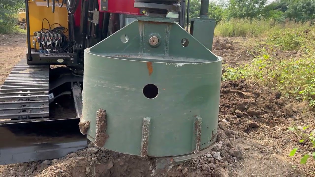 SDLQ SY75C excavator chassis modified rotary drilling rig, 15 meters deep, height-restricted machine