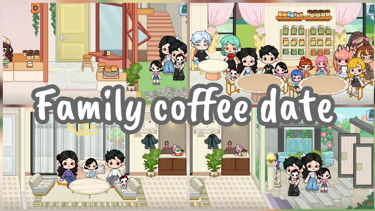 A Family coffee date 💫🤍🎀🌷☕| #gameworld #@crazy_clouds-yt |