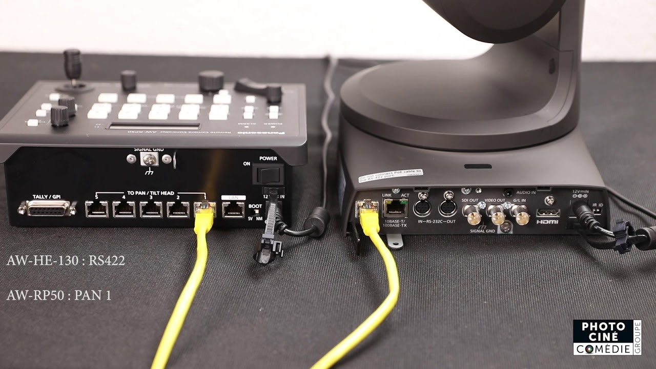 Configuration caméra Panasonic AW HE130 avec pupitre AW-RP50EJ