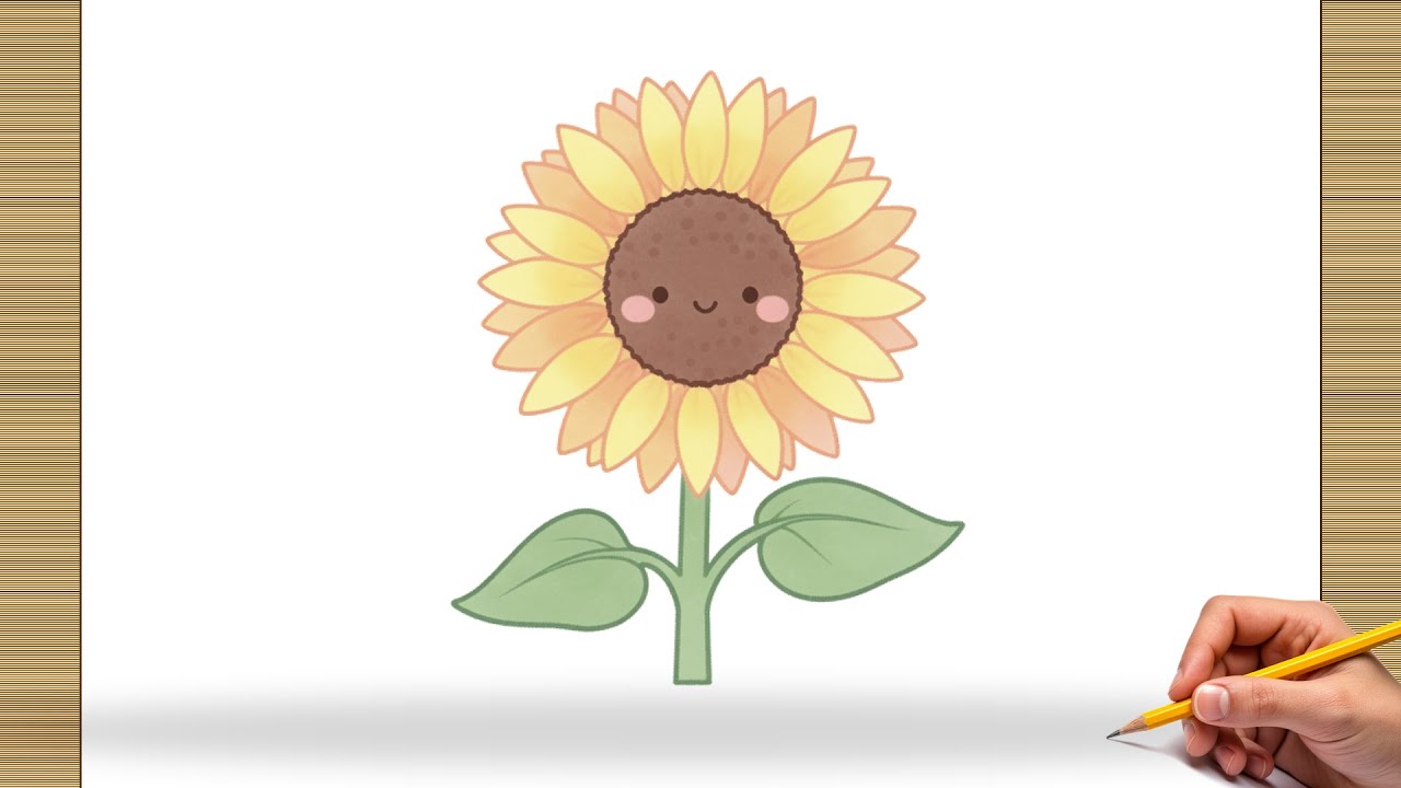 Wie zeichnet man Sonnenblume | Einfach Schritt für Schritt
