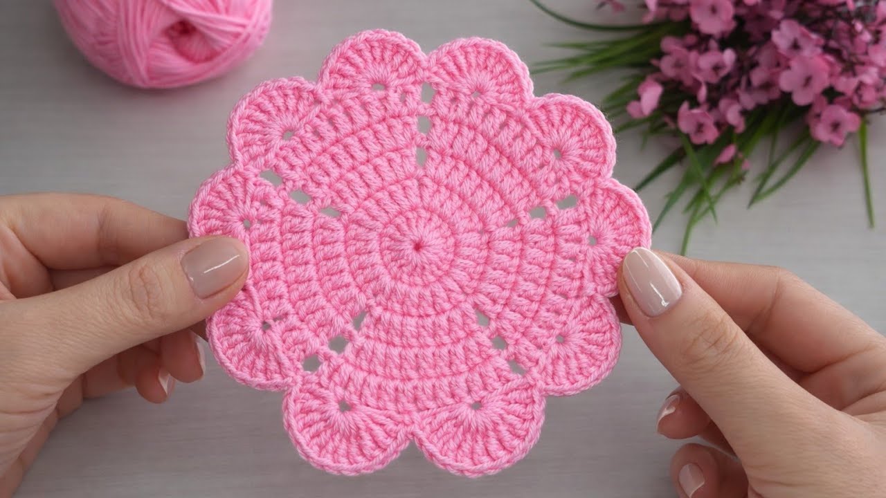 Gorgeous and Easy Crochet Coaster Soufflé Making🌸#crochet #knitting #diy 