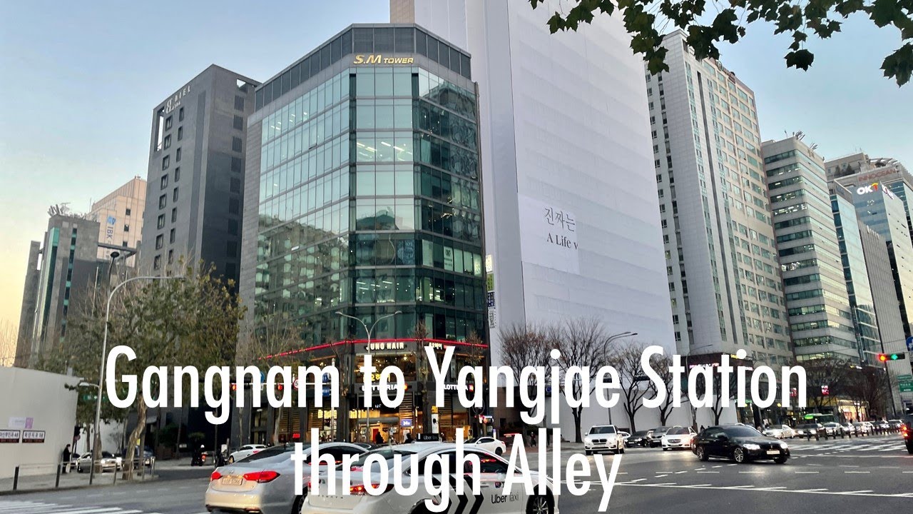 [5K Seoul] Gangnam to Yangjae Station through Alley (골목을 통해 강남역에서 양재역으로)