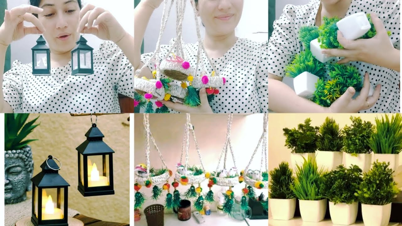 #meesho #home decor at reasonable price😱 8 artificial plants, 4 hangings, 2 lanterns.