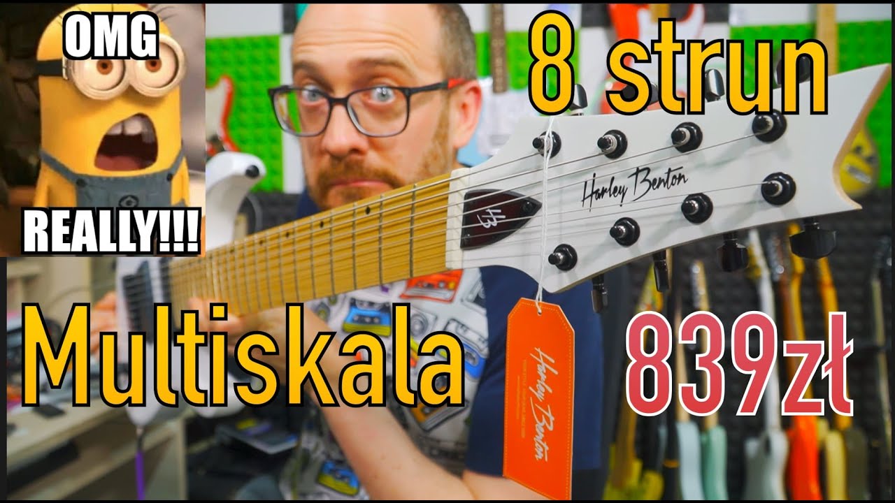 8 strun i Multiskala za 839zł!! Harley Benton R-458MN WH MultiScale