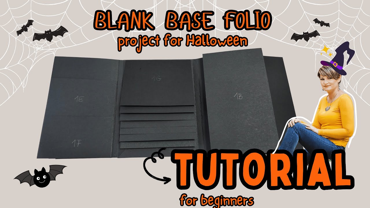 Blank BASE Folio FREE Tutorial | project for Halloween ver.1 👻 | Scrapbook mini | for beginners