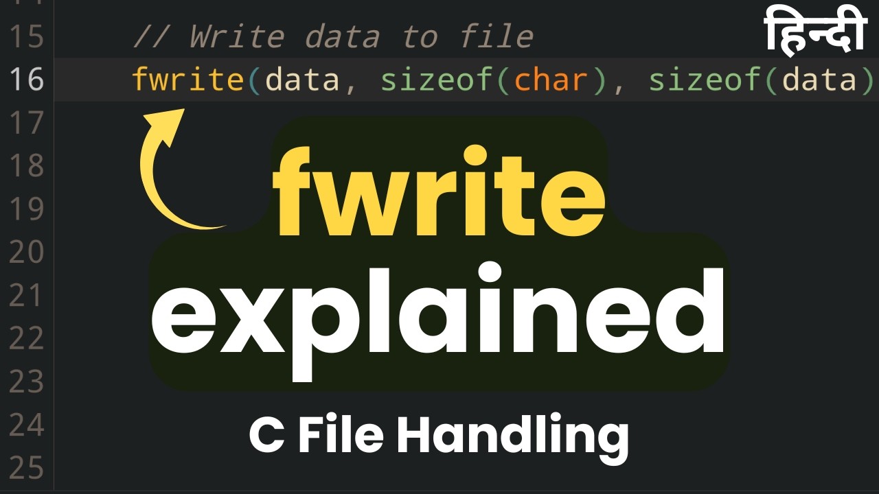 fwrite function to write raw bytes to file in C Programming | File Handling Tutorial in Hindi