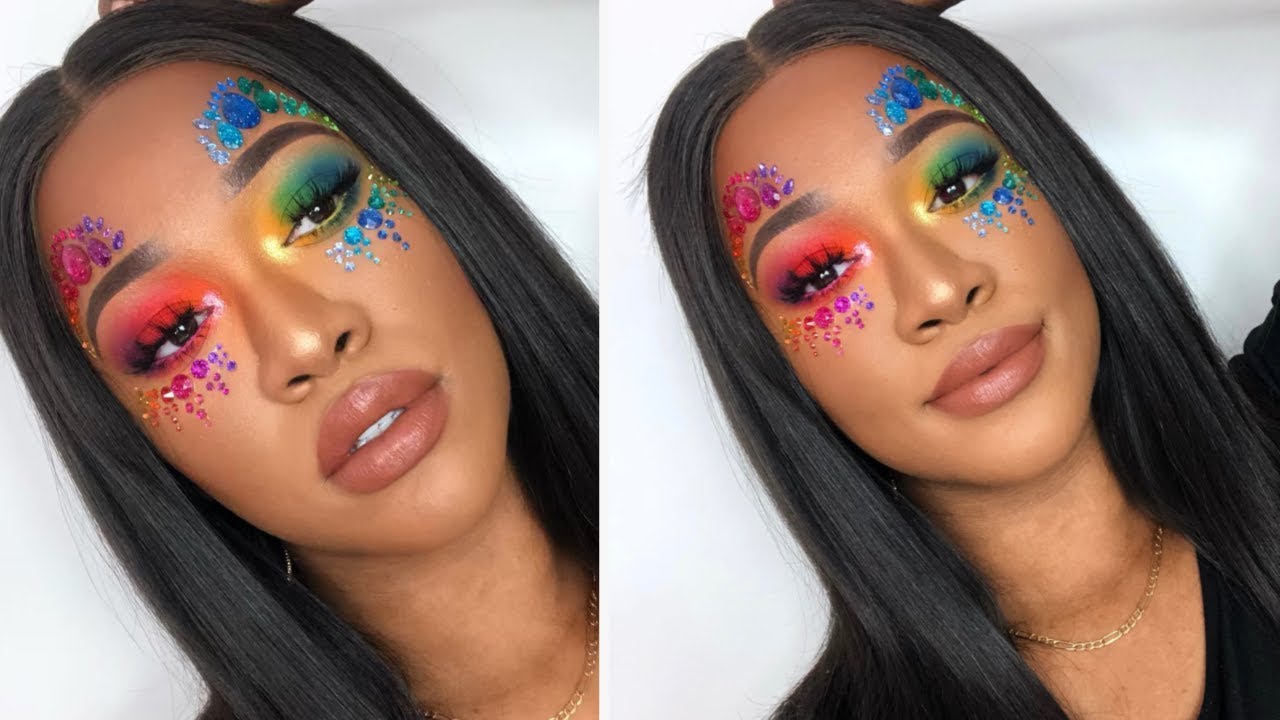 RAINBOW MAKEUP TUTORIAL! CARNIVAL/FESTIVAL LOOK! REVOLUTION X TAMMI TROPICAL CARNIVAL PALETTE