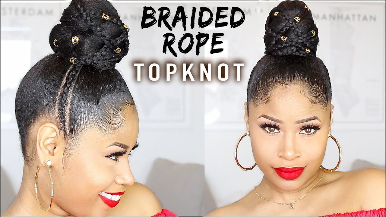 NUBIAN BRAIDED ROPE TOPKNOT ➟ tutorial