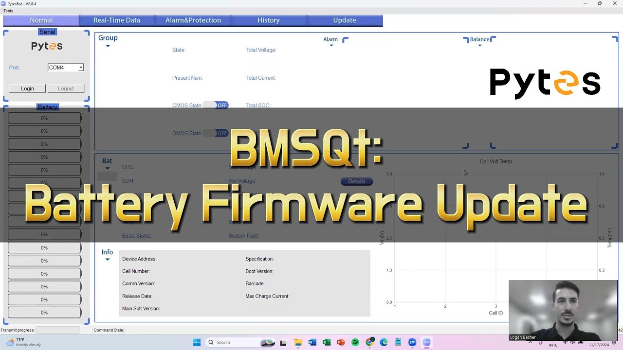 Pytes BMSQt Battery Firmware Update