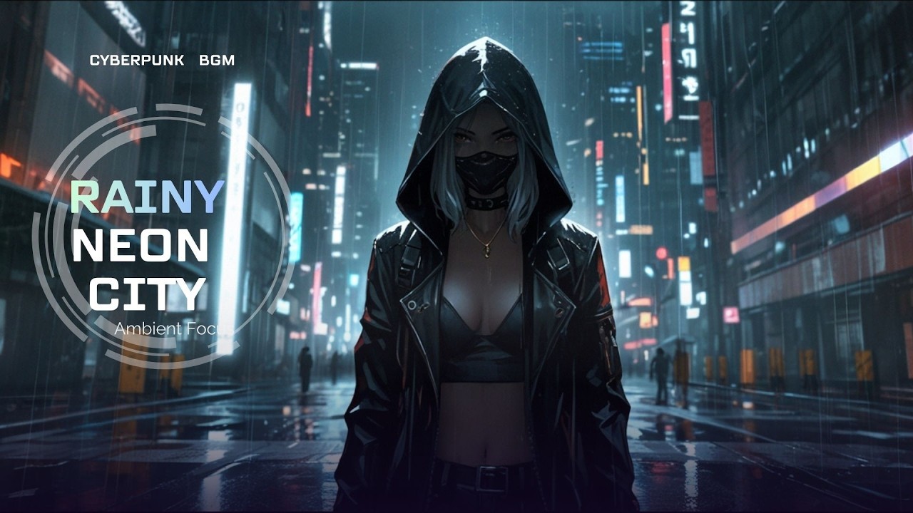 Rainy Neon City — Cyberpunk Ambient Focus Music | No Vocals / No Lyrics