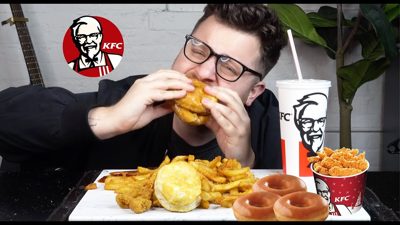 KFC Donut Chicken Sandwich MUKBANG