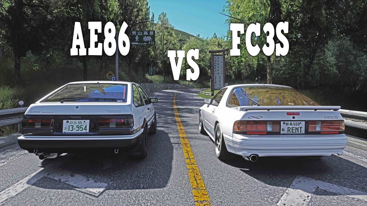 AE86 ⚡ FC3S | Akagi Touge Battle | Triple Monitor | Assetto Corsa