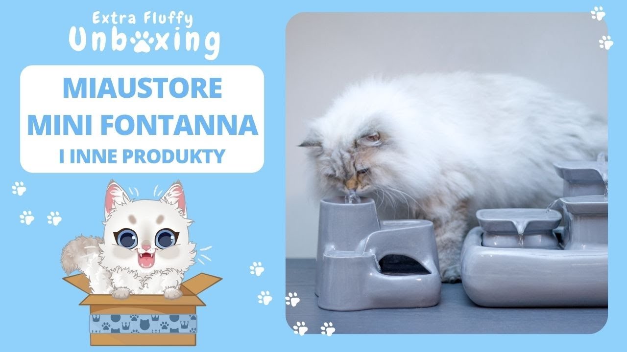 Mini Miaustore cat fountain 😺 Extra Fluffy Unboxing 🎁 [ENG SUB]