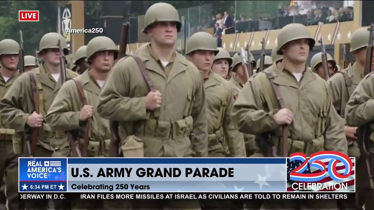 POTUS STANDS TO SALUTE THE 82nd AIRBORNE DIVISION AND CEREMONIAL BAND