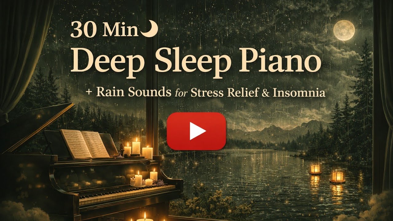 30 minutes Relaxing Piano & Rain Sounds for Deep Sleep 