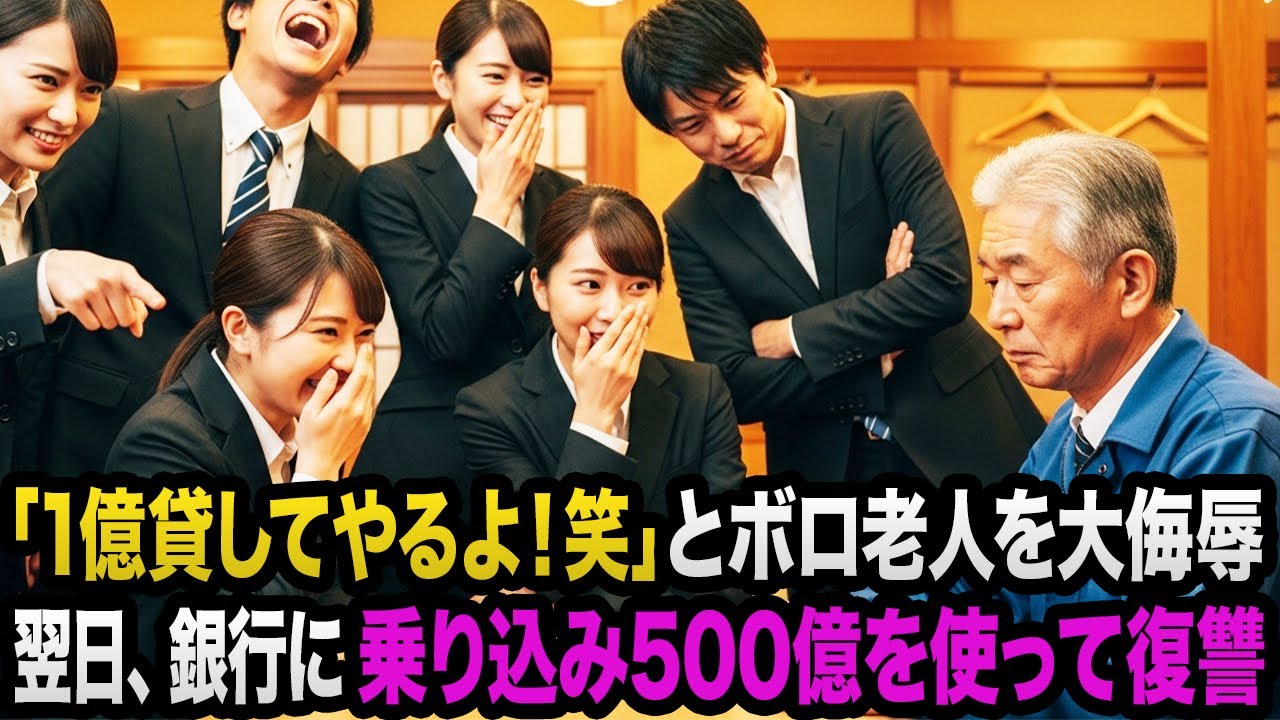 「1億貸してやるよ！笑」作業着のボロ老人を侮辱した銀行マン。翌日、500億の損失を出し、一斉リストラに...